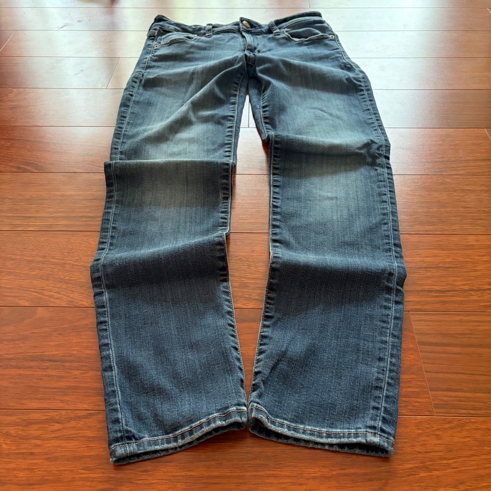 American Eagle Super Stretch Skinny Jeans Medium Wash Blue Denim Size 8 Long